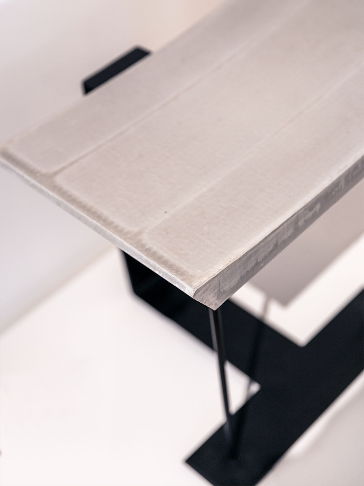 Concrete and Metal Stool