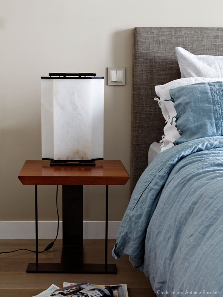 Marbre and Metal Side Table