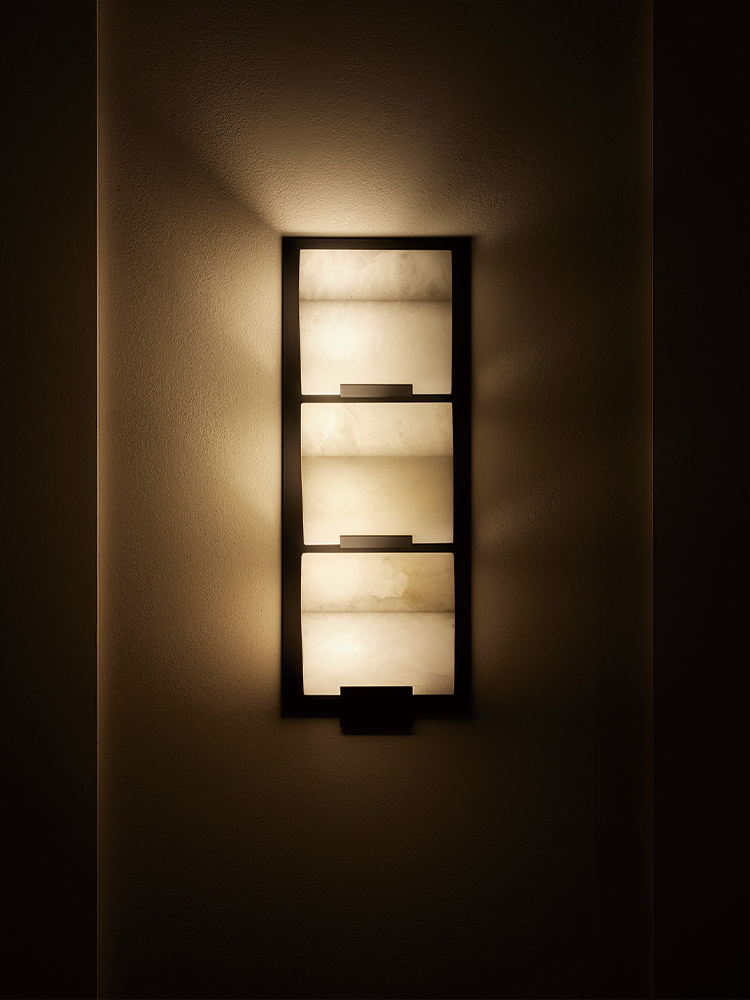 TRIPLE -SLOPING BLOCK- Wall Lamp on Metal Frame-145