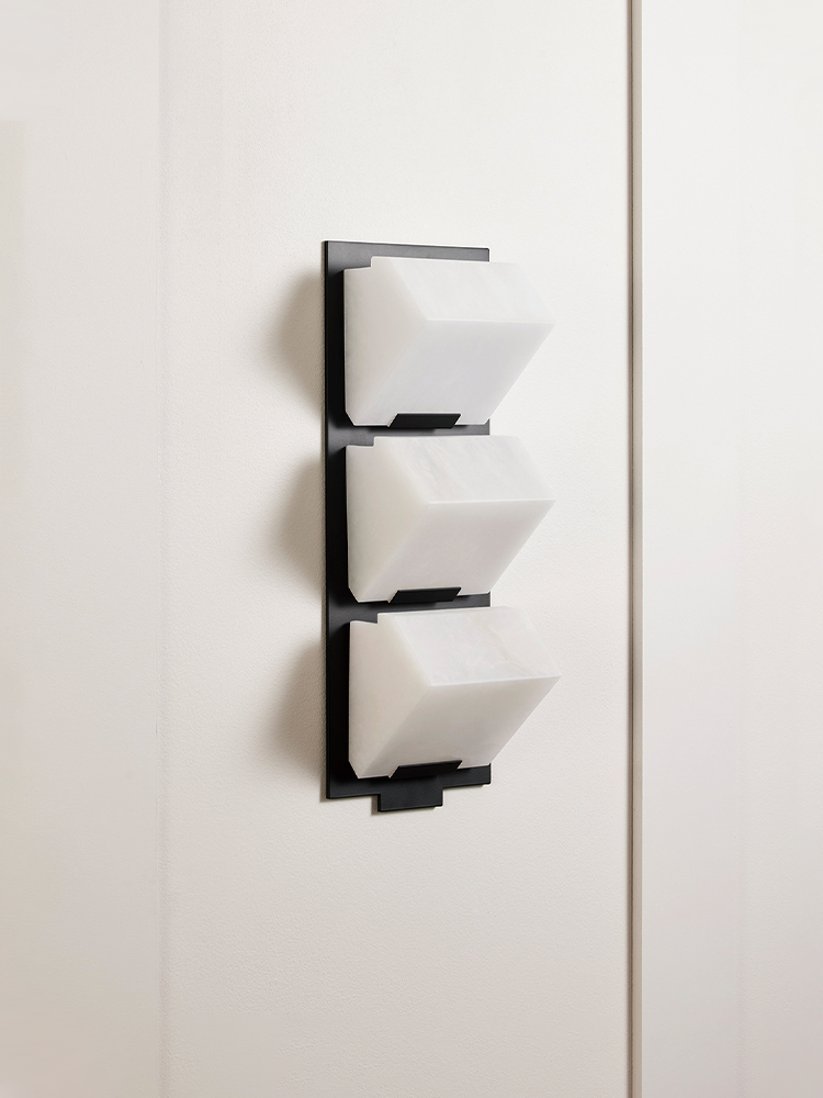 TRIPLE -SLOPING BLOCK- Wall Lamp on Metal Frame-145