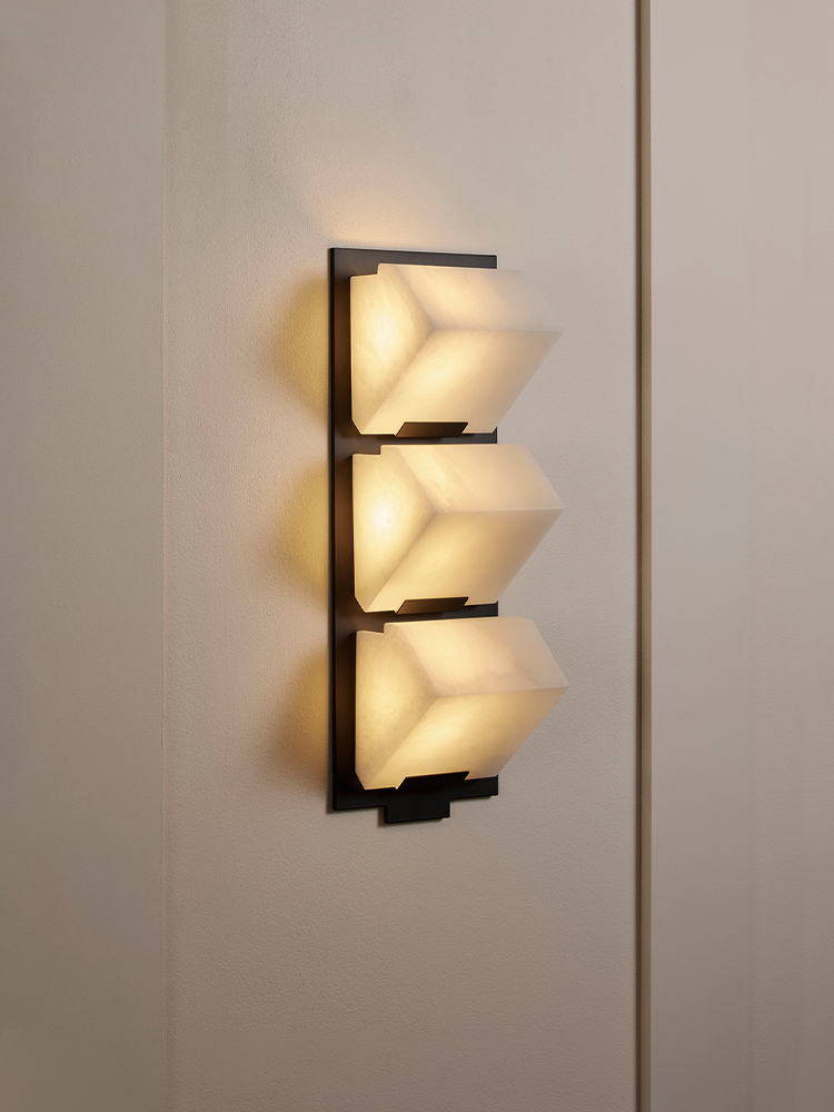 TRIPLE -SLOPING BLOCK- Wall Lamp on Metal Frame-145
