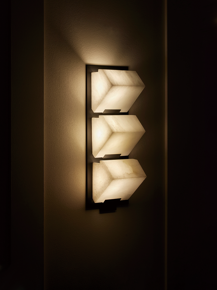 TRIPLE -SLOPING BLOCK- Wall Lamp on Metal Frame-145