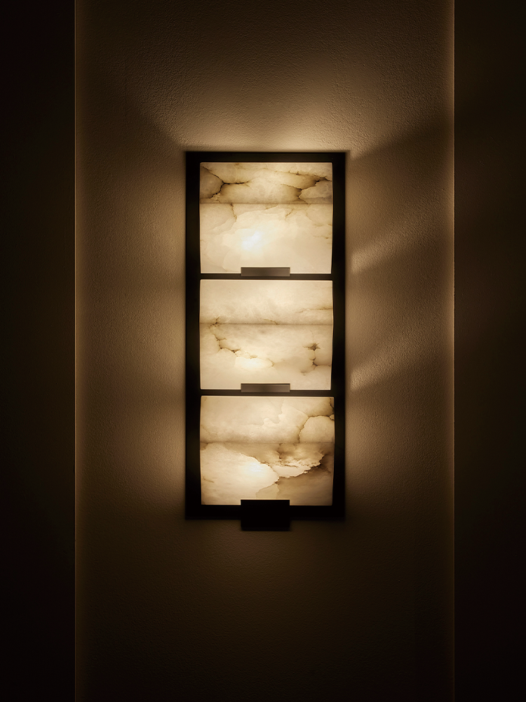 TRIPLE -SLOPING BLOCK- Wall Lamp on Metal Frame-185