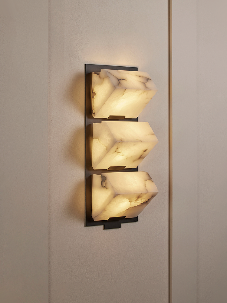 TRIPLE -SLOPING BLOCK- Wall Lamp on Metal Frame-185