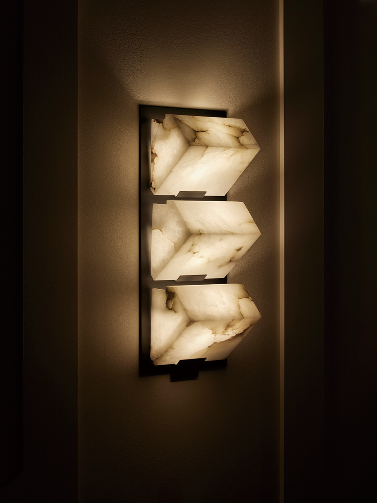 TRIPLE -SLOPING BLOCK- Wall Lamp on Metal Frame-185