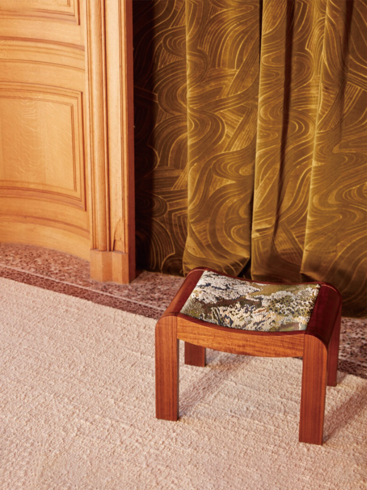Upholstered Curule Stool