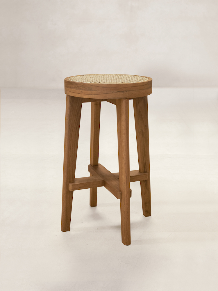High Stool with Cane Seat