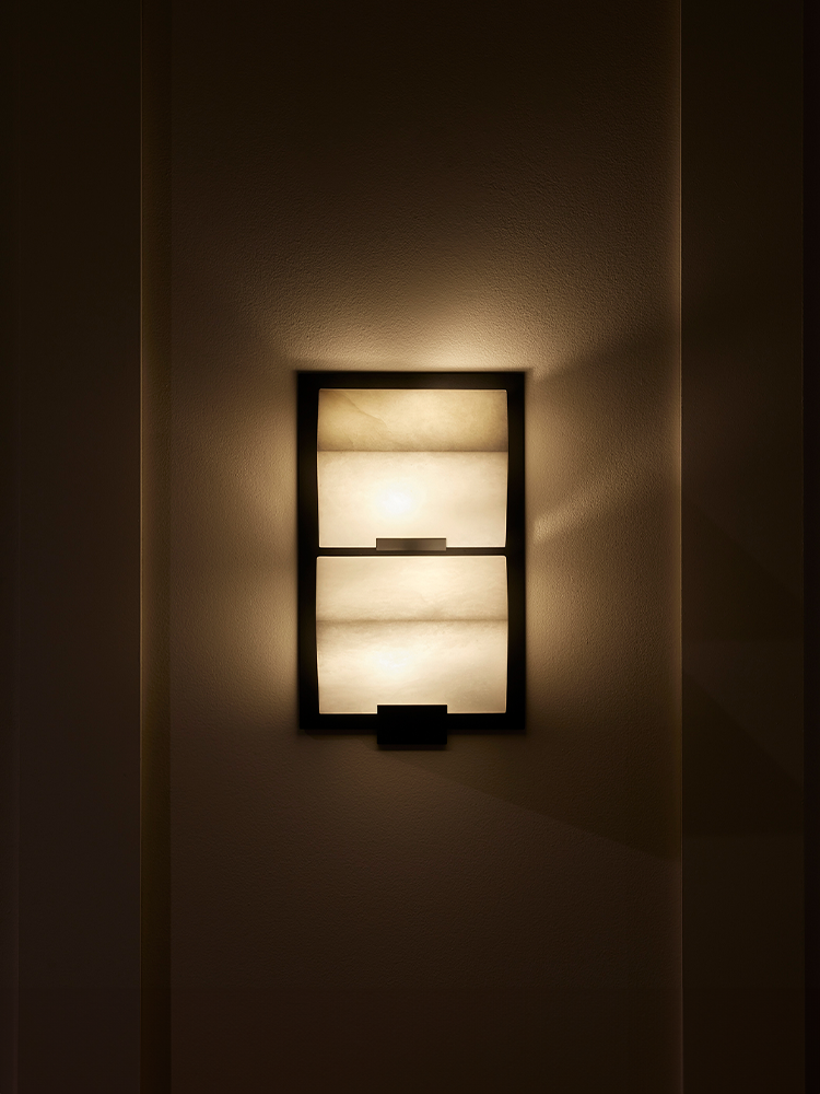 DOUBLE -SLOPING BLOCK- Wall Lamp on Metal Frame-185