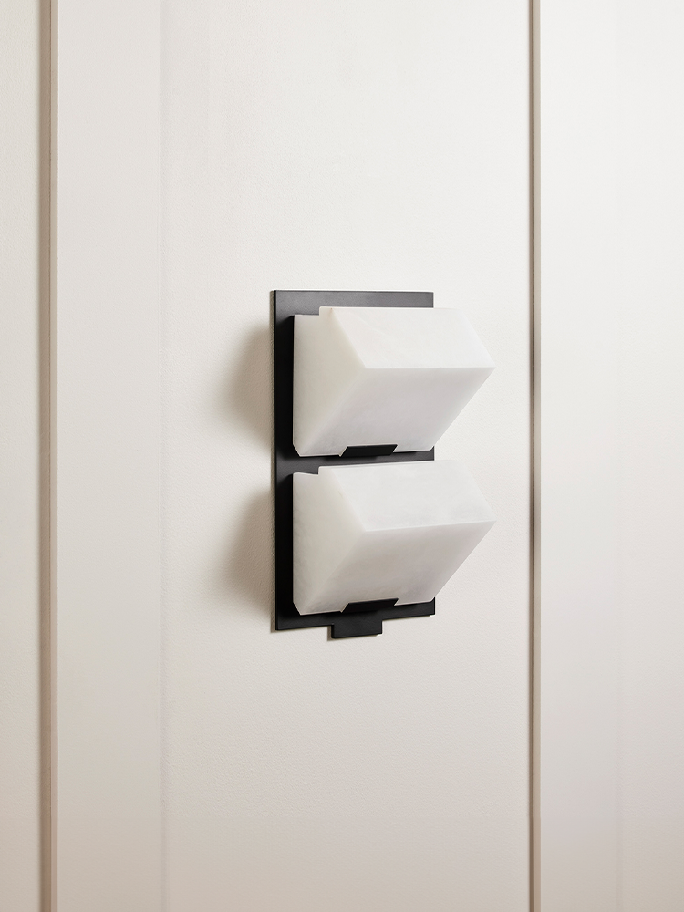 DOUBLE -SLOPING BLOCK- Wall Lamp on Metal Frame-185