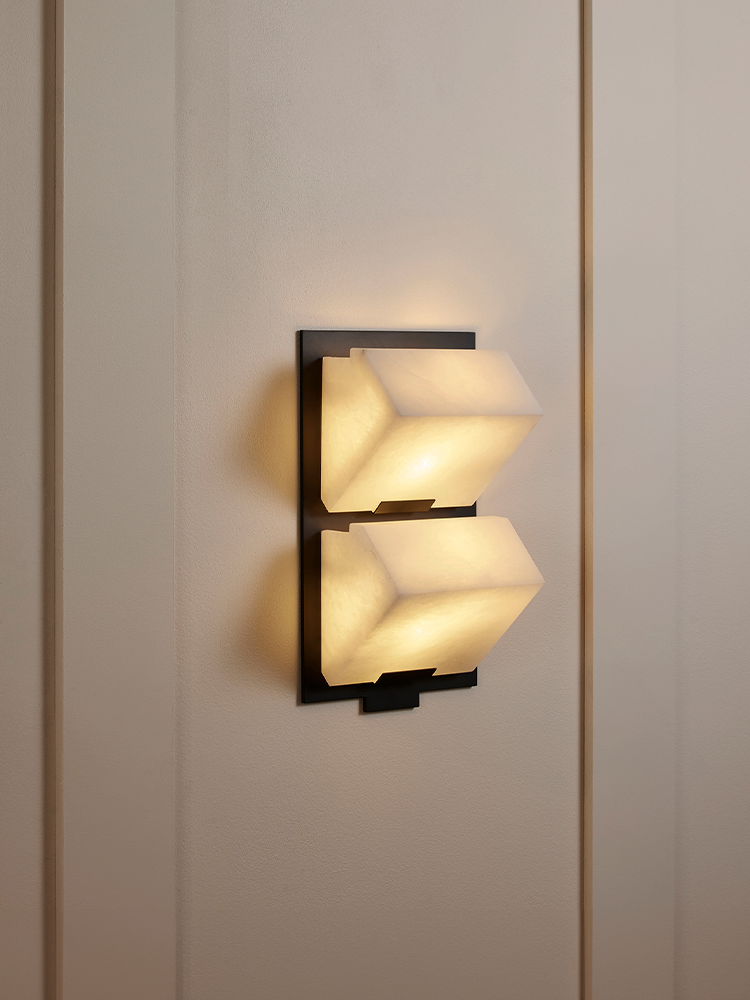 DOUBLE -SLOPING BLOCK- Wall Lamp on Metal Frame-185