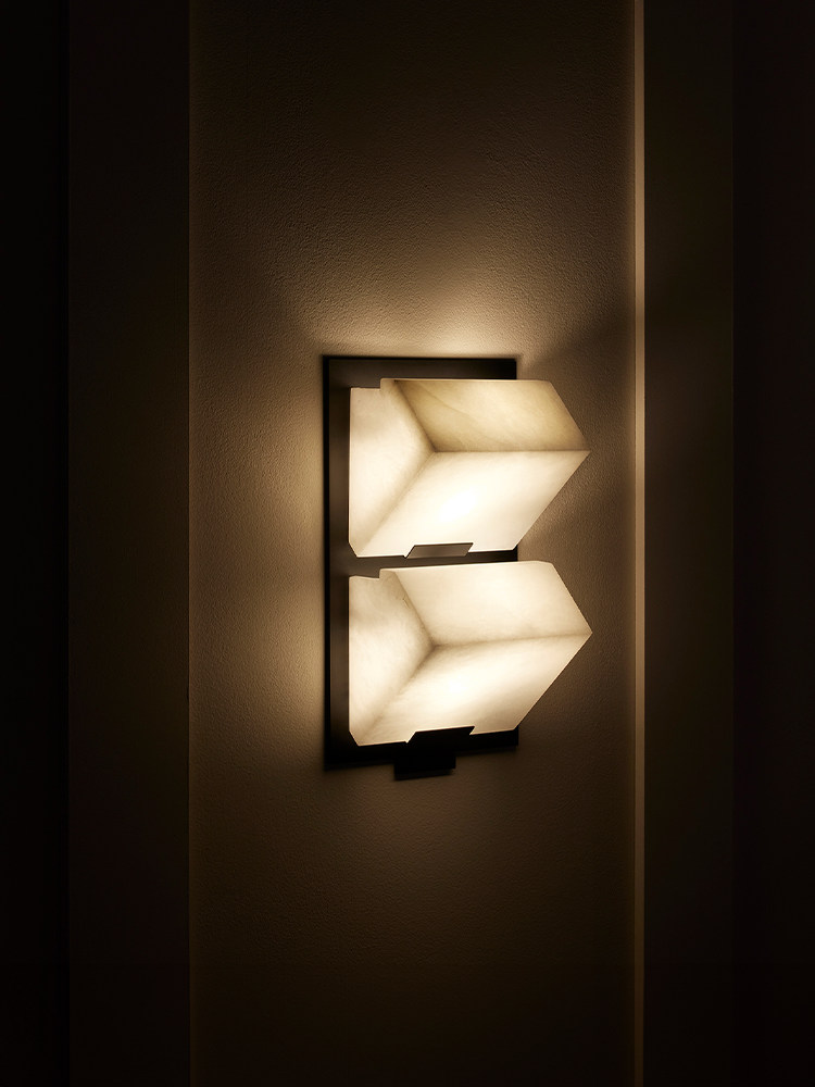 DOUBLE -SLOPING BLOCK- Wall Lamp on Metal Frame-185