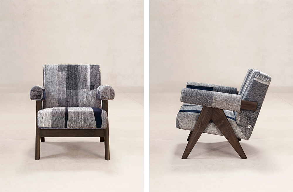 Upholstered Easy Armchair[Kesa_indigo]