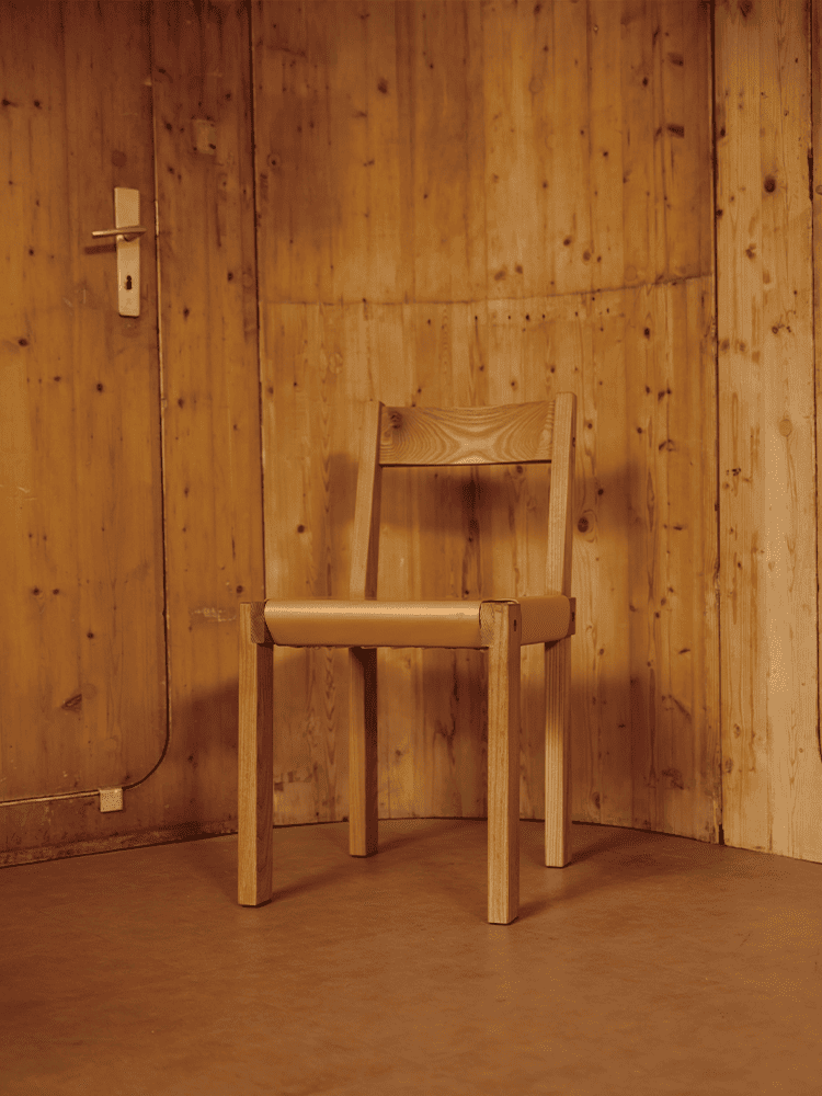 Wood and Leather Chair S24- A