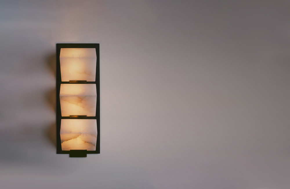 TRIPLE -SLOPING BLOCK- Wall Lamp on Metal Frame-185