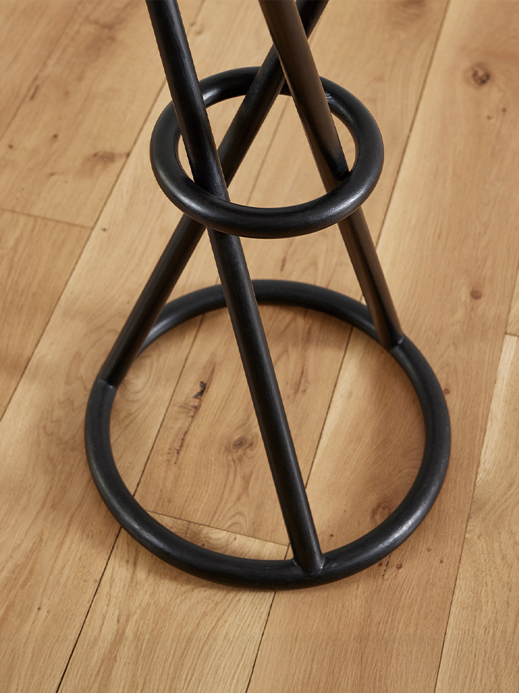 Metal And Leather Bar Stool