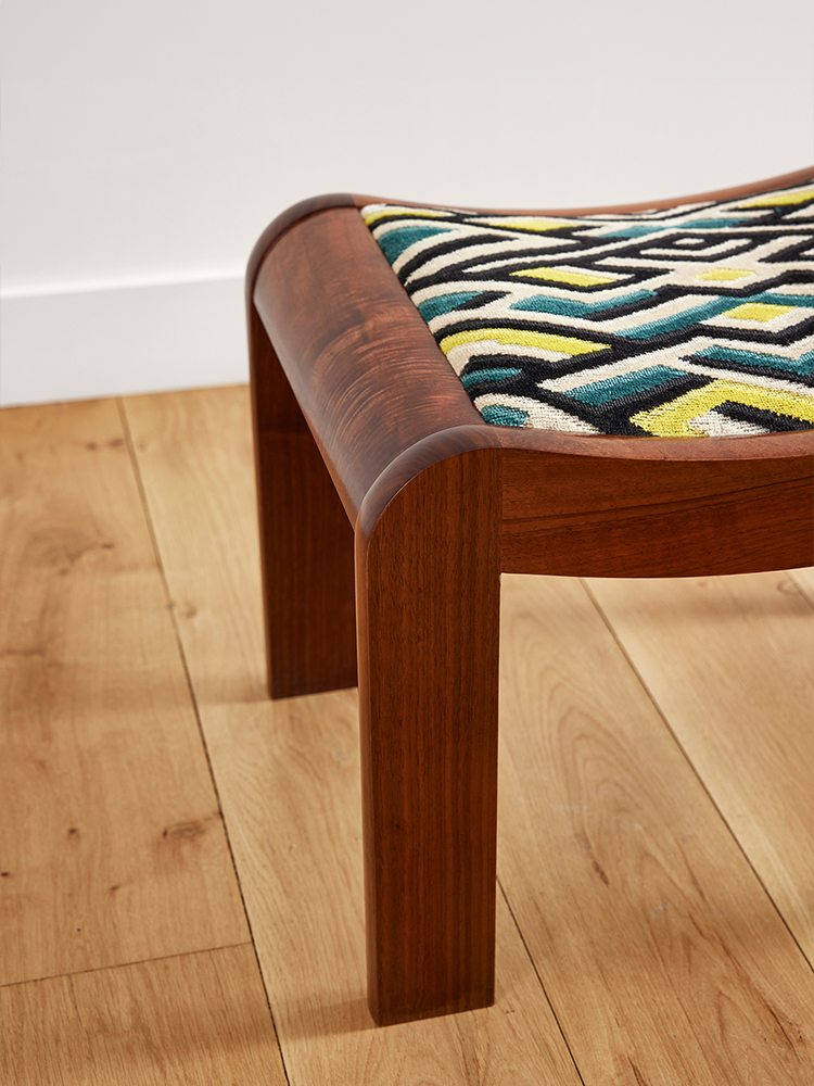 Upholstered Curule Stool